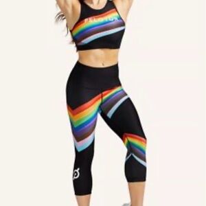 NWT Peloton Black/ colorful Textured Sports Bra